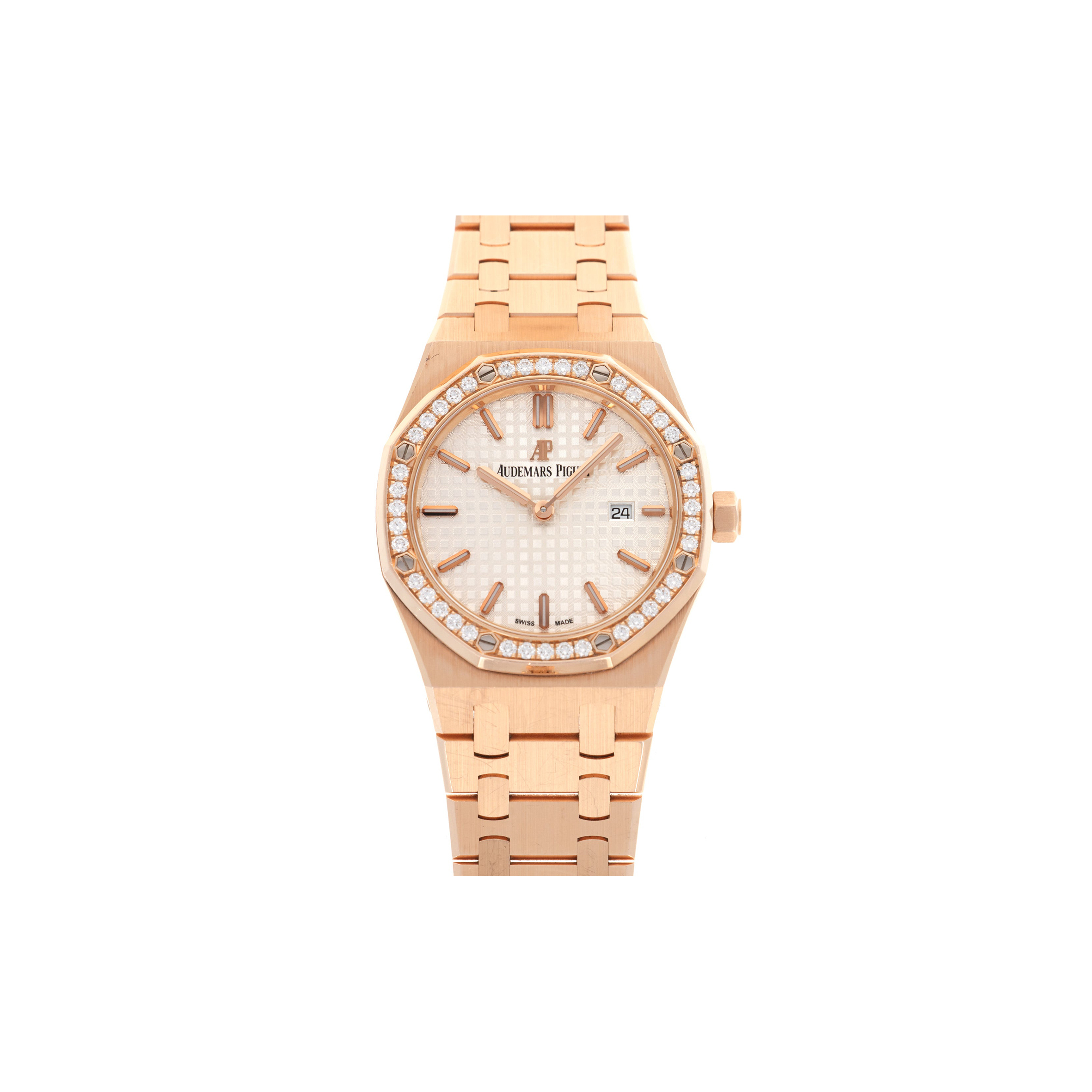 AUDEMARS PIGUET ROSE GOLD ROYAL OAK DIAMOND WATCH 67651OR.ZZ.1261OR.01